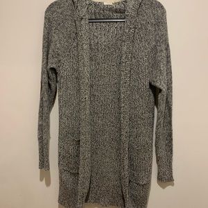 Long Knit Hooded Cardigan
